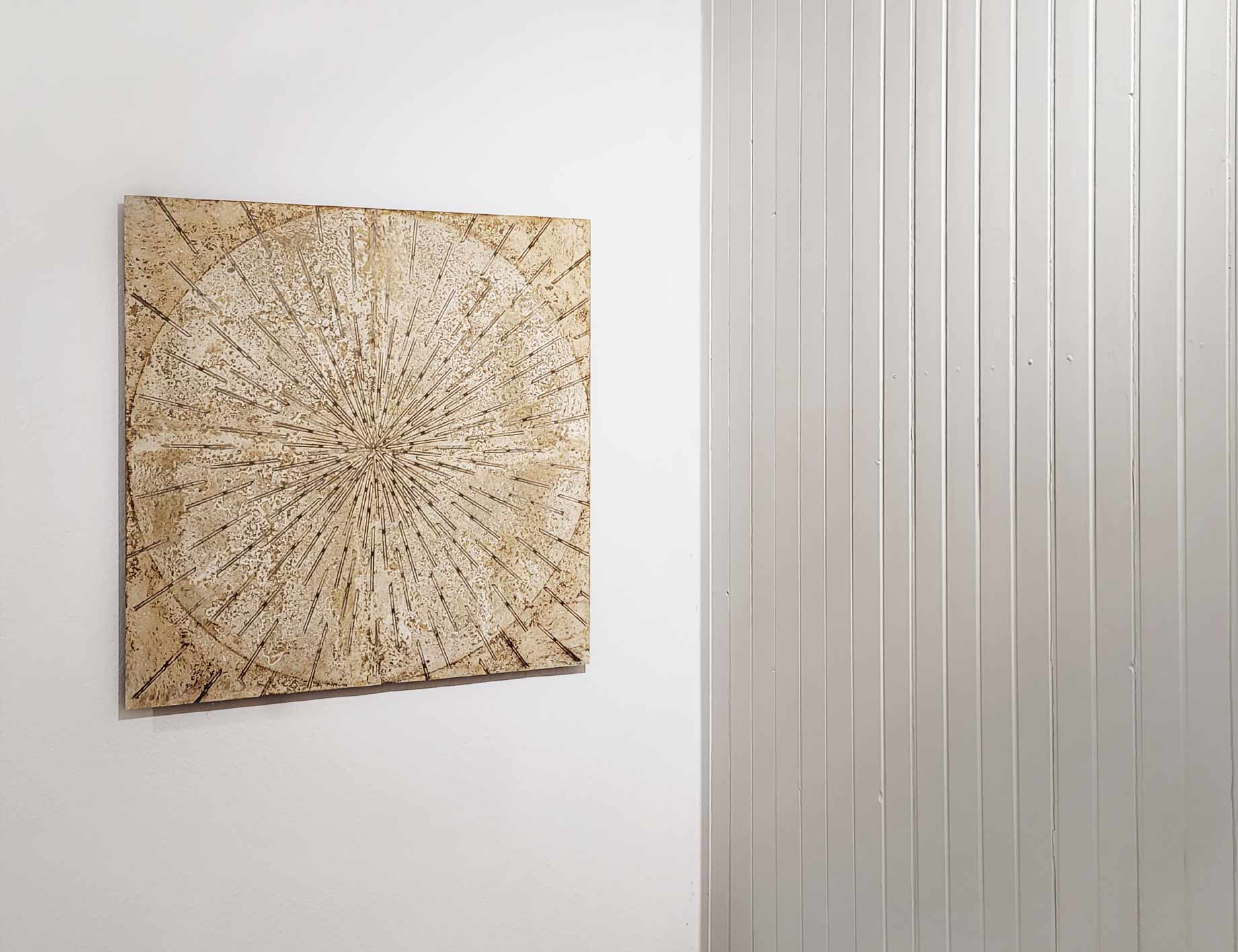 “In the Undertow”, 100×100 cm, pigments and oxides on iron, 1997